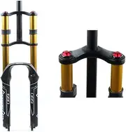 Aluminium Mountain Bicycle Suspension Bike Front Fork,DH FR AM Double Crown Fork,Mountain Bike Downhill Spring Pressure System,Fork Quick Release/Thru Axle (Color : Oil Open, Size : 26in)