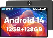 [COLORROOM] Tablet 11 Inch, Android 14 Tablet, Octa Core Processor, 12GB RAM 128GB ROM 1TB Expansion, 1280 x 800 FHD Screen, Bluetooth 5.0, 8000mAh, GPS, WLAN, 5MP + 8MP (Black)