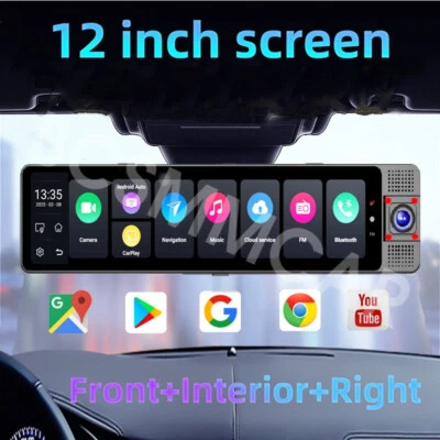 Touch Screen Car DVR Dash Cam Front/Inside/Rear Camera Night Vision Android Auto (for: Saab)