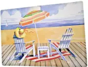 Adirondack Chairs Umbrella Placemats Vinyl Beach House Foam Back Summer Set of 4