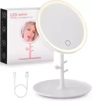 LETOUR Rechargeable Makeup Mirror, Makeup Mirror with Led Lights, 3 Color Dim...