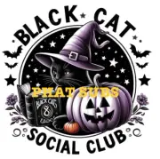 Sublimation Print Black Cat Social Club Ready To Press Heat Transfer