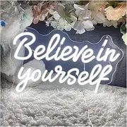 Sign Lamp Believe in Yourself Neon Sign for Wall Decor LED Light USB Powered for Room Bedroom Home Birthday Party Illuminated