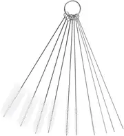 SAFIGLE 10pcs Nylon Tube Brushes for Cleaning Straws Glasses Keyboards Jewelry Durable Pipe Cleaners with Twisted Handle for Hard to Reach Areas White