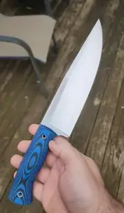 "Custom Handmade Carbon Steel Fixed Blade Bowie Knife with Leather Sheath"