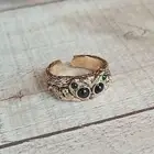 Jumping Spider Ring Adjustable Gold Tone