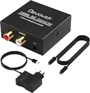 Ozvavzk 192KHz DAC Adapter Converter with Optical Cable, Digital SPDIF Toslink to Analog Stereo Audio R / L Converter, TV Optical Coaxial Input, Headphone Speaker AUX L / R output 3.5 mm