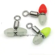 30pcs Luminous 3 Way Fishing Swivel Cross Line Rolling Swivel Line Connector
