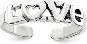 [JewelryWeb] 925 Sterling Silver Polished Artisan Oxidized Love toe ring-toe ring for Women