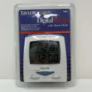 Taylor Digital Temperature with Alarm Clock Indoor Thermometer Model 1407 - New