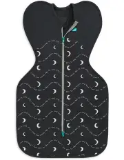 [Love To Dream] Swaddle Up 1.5T Stretch Cotton Fleece Moon And Back in Charcoal