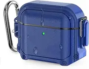 AirPods 3rd Generation Case, Waterproof Lock Cover, Carabiner, Shockproof Protective Case for AirPods 3 Gen 3 2021 (Blue)