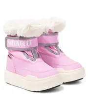 [Moon Boot Kids] Moon Boot Kids Junior Park Strap faux fur-trimmed snow boots UK 2 pink