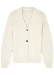 Helmut Lang Ribbed Wool-blend Cardigan - Ivory - S (UK8-10 / S) S (UK8-10 / S)