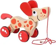 Wooden Pull Toys | Toddler Toy Puppy Pull Along Wooden Walking Toy | Developmental Pull Toys Push Kids Toy for Girls & Kids