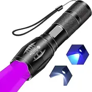 MVIOCS UV Flashlight, Portable Blacklight Flashlight, LED Torch with White and UV Light Combo, Black Light Pet Urine Detector for Dog/Cat Urine, Dry Stains, Scorpions Finder, Bed Bug, Outdoor