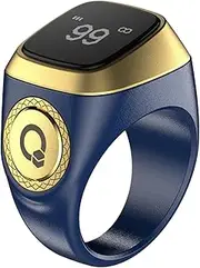 Al salama Tasbih Counter Prayer, Tasbih Smart Ring Count, Digital Tasbih Zikr Ring for Men Women, Rechargeable Electronic Finger Counter for Prayer (Blue)