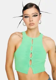 [AFRM] Neon Green Calabra Mesh Crop Top