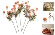 5Pcs Artificial Kiku Flowers, Silk Small Mini Chrysanthemum Ball with Stem,