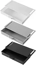FUNNETOYU 3Pcs Hidden Desk Storage Box Pull out Organizer for Under Kitchen Cabinet Concealed Pencil Holder for Office Home Versatile Drawer Design for Tidy Spaces
