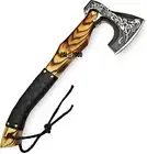 Custom Handmade Damascus Steel Hunting Axe with Beautiful Rose Wood Handle