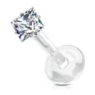 Piercing Ear Labret Bioflex Téflon Rhinestone Square