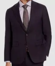 Canali Men's Purple Tonal Plaid Wool Slim-Fit Sport Coat Suit Jacket Size 52S