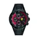 【Ferrari 法拉利】賽車急速碳纖維面盤設計質感鋼帶腕錶-黑紅款/FA0830264/台灣總代理公司貨享兩年保固