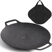 Sanbege Korean Grill Pan with Nonstick 6-Layer Coating, 13" Round BBQ Griddle with Bag, Compatible for Induction, Gas Stove, Electric Cooktop, Indoor or Outdoor Grilling