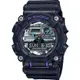 CASIO 卡西歐 G-SHOCK 工業風金屬光雙顯計時手錶-黑X銀 GA-900AS-1A