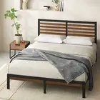 Zinus Kai Bamboo and Metal Platform Bed Frame with Headboard / No Box Spring ...
