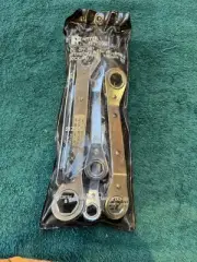 Pittsburgh Offset Double Box End Ratcheting Reversible Wrench Set of 5