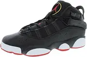 [Nike] Big Kid's Jordan 6 Rings Black/University Red-White (323419 063) - 5