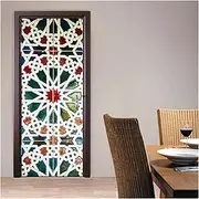 Door Stickers Modern Vinyl Home Mural Decal Wallpaper Peel and Stick, Removable Portrait, 3D Door Wall Sticker, Decor for Bathroom(C)