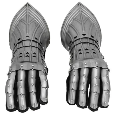 18GA Knight Finger Gauntlets Armor Gloves Steel Medieval Late Gothic Costume new