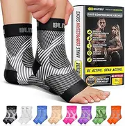 BLITZU Plantar Fasciitis Socks with Arch Support, Foot Care Compression Sleeve, Eases Swelling & Heel Spurs, Ankle Brace Support, Relieve Pain Fast