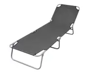 vidaXL Foldable Sunlounger with Adjustable Backrest Grey