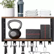 TJ.MOREE 2 Tier Floating Shelf Compatible with Tonal Accessories, T-Bracket Lock