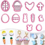 Keoker Polymer Clay Cutters, Easter Polymer Clay Cutters for Earrings Making, 11 Shapes Easter Day Clay Cutters, Small Easter Clay Cutters for Polymer Clay Jewelry