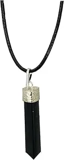 Black Tourmaline Crystal Stone pendant With wax cord rope chain Energy Generator Perfect Meditation Kit Metaphysically Orgone Gemstone Black Pencil Pendant