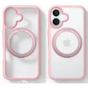 Torras iPhone 16 (6.1") Ostand R Fusion Spin Case - Pink All in One: Magnetic / Stand / Ring Holder - 360 Spin [X00FX1869]