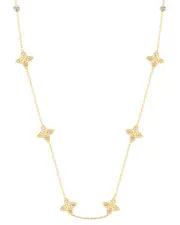 Gabi Rielle Shining Moment 14K Over Silver CZ Enchanting Clover Necklace