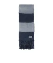 Miu Miu Colour-Block Fringed Scarf One size Blue/Sky Blue