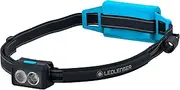Ledlenser NEO5R LED Headlamp Jogging 600 Lumens Running Lamp Rechargeable Red Tail Light Reflective Headband Chest Strap Lamp Head Swivel (Black/Blue)