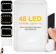 SZMDLX 5X Large Reading Magnifier, Folding Handheld Magnifying Glass with Light 48LED Cold & Warm Light with 3 Modes for Seniors Low Visions Newspaper Books Small Print, Rectangle Lighted Magnifier