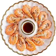 MUCKLILY Dumpling Dipping Plate Separate Sauce Compartment Round Sushi Serving Dish for Appetizers Compact and Lightweight Design for Home Use and Gatherings