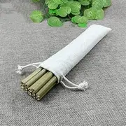 [YANTALHKBHDAU] Environmentally Friendly Natural Bamboo Straws, Reusable Straws and Straw Cleaning Brush Linen Bag Set Kitchen Drinkware Supplies (Color : Linen Bag)