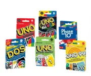 Mattel UNO Mega Pack Ono 99, DOS, Phase 10, UNO All Wild, 6 Card Games- 2024