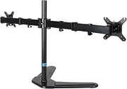 Adjustable Arm Desk Mount Dual Monitor Desk Stand, Free Standing Monitor Stand for 2 Screens up to 17.6lbs per Arm, Adjustable Dual Monitor Mount Arm with Tilt, Swivel, Rotation Monitor Arm Desk Mount