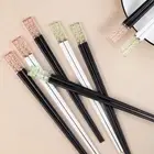 1pair Amber Cherry Blossom Alloy Chopsticks Chinese Chopstick Reusable Tablew L❤